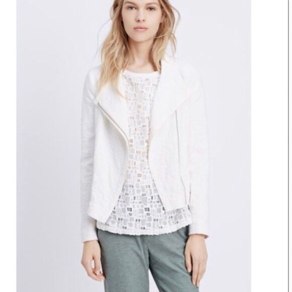 Vince Stretch Frise Asymmetrical Scuba Jacket - Picture 2 of 11